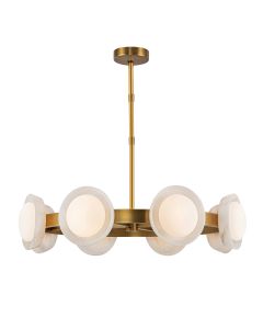Alonso 8 lt LED Chandelier Pendant - Vintage Brass