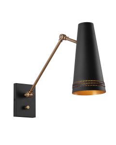 Brickell 1 lt Adjustable Wall Light - Matte Black