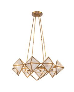 Cairo 8 lt Chandelier - Vintage Brass