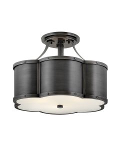 Chance 3 lt Medium Semi-Flush - Blackened Brass