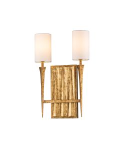 Crest 2 lt Wall Light - Gold Leaf