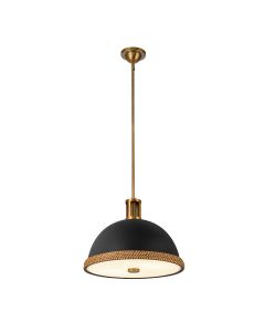 Doral 2 lt Pendant - Matte Black/Vintage Brass