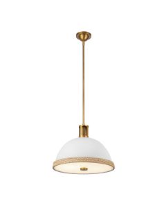 Doral 2 lt Pendant - Matte White/Vintage Brass