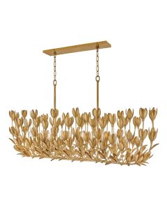 Flora 10 lt Linear Chandelier - Burnished Gold