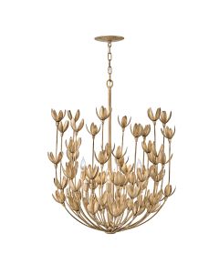Flora 6 lt Chandelier - Burnished Gold