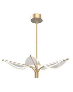Floriana 5 Leaf LED Chandelier Small - Natural Brass