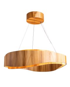 Horizon LED Medium Ring Pendant - Teak Veneer