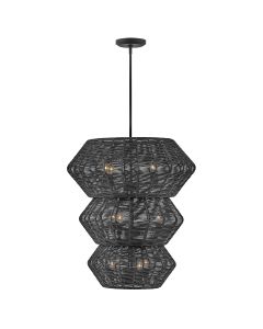 Luca 10 lt Multi-tier Chandelier - Black