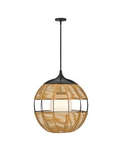 Maddox 1 lt Medium Outdoor Pendant - Black/Camel