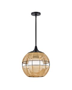 Maddox 1 lt Small Outdoor Pendant - Black/Camel