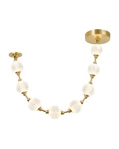 Marni 8 Head LED Pendant - Natural Brass