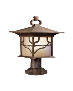 Morris 1 Light Pedestal Lantern - Distressed Copper