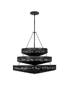 Ophelia 13 lt Multi-Tier Chandelier - Black