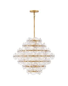 Rene 16 lt Multi-Tier Chandelier - Distressed Brass
