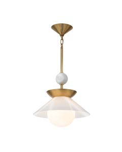 Saucer 1 lt Medium Pendant - Aged Brass