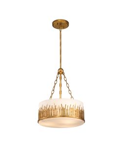 Sawgrass 3 lt Pendant - Gold Leaf with Antique Glaze