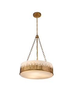 Sawgrass 3 lt Pendant - Gold Leaf with Antique Glaze