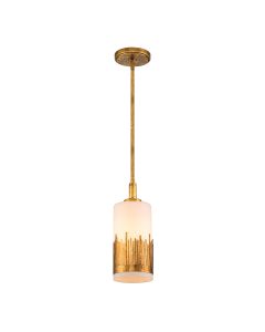 Sawgrass 1 lt Pendant - Gold Leaf with Antique Glaze