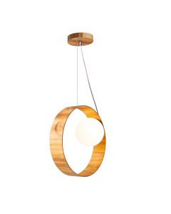 Sfera 1lt Pendant Light - Teak Veneer