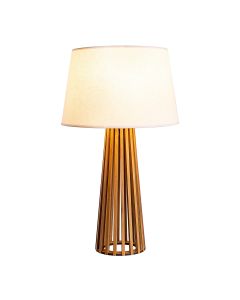Slatted Table Lamp - Teak Veneer