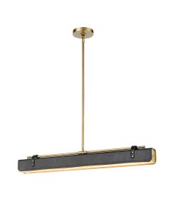 Valise LED Linear Pendant - Vintage Brass/Tuxedo Leather