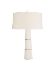Dosman 1 lt Table Lamp - White Alabaster with Antique Brass