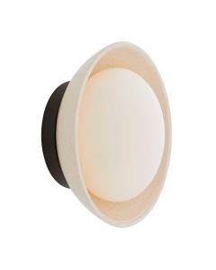 Glaze 1 lt Wall Light - Ivory Stained Crackle & Blackened Steel