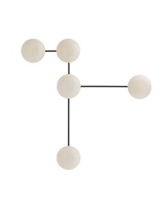 Glaze 5 lt Wall Light - Ivory Stained Crackle & Blackened Steel