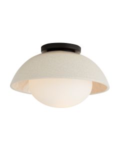Glaze 1 lt Ceiling Flush - Ivory Stained Crackle & Blackened Steel