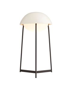 Glaze 1 lt Table Lamp - Ivory Stained Crackle & Blackened Steel