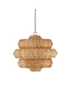 Antibes 3 lt Small Chandelier - Natural / Khaki Beige