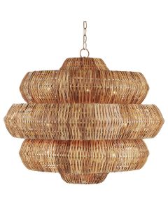 Antibes 9 lt Medium Chandelier - Natural / Khaki Beige
