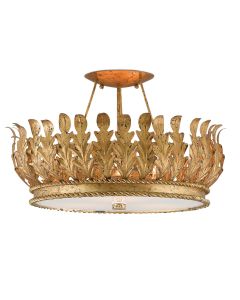 Biddulph 3 lt Semi-Flush Mount - Gold Leaf