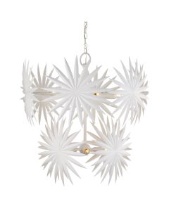 Bismarkia 10 lt Medium Chandelier - Gesso White