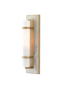 Bruneau 1 lt Wall Light - Natural / White / Antique Brass