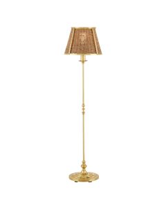 Deauville 1 lt Floor Lamp - Polished Brass / Natural