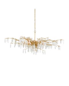 Forest Dawn 8 lt Chandelier - Washed Lucerne Gold / Natural
