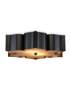 Grand Lotus 3 lt Flush - Matte Black / Contemporary Gold / Faux Alabaster