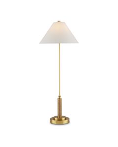 Ippolito 1 lt Console Lamp - Antique Brass / Natural