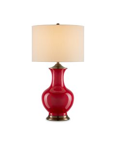 Lilou 1 lt Table Lamp - Red / Antique Brass
