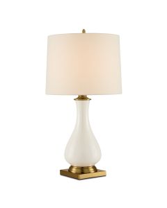 Lynton 1 lt Table Lamp - Cream Crackle / Brass
