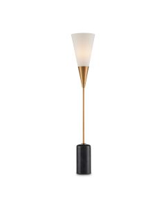 Martini 1 lt Torchiere Table Lamp - Brushed Brass / Black