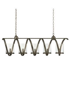 Maximus 5 lt Medium Chandelier - Pyrite Bronze / Clear
