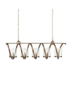 Maximus 5 lt Medium Chandelier - Pyrite Bronze / Clear