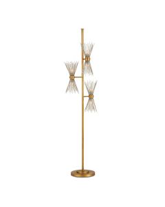 Novatude 6 lt Floor Lamp - Antique Gold Leaf / Contemporary Silver Leaf