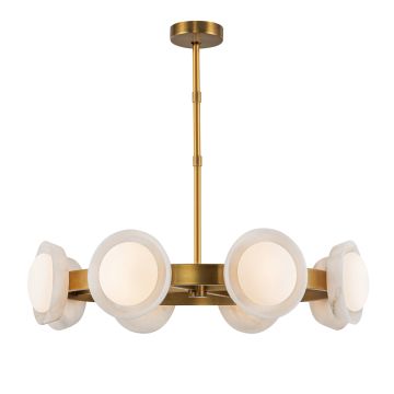Alonso 8 lt LED Chandelier Pendant - Vintage Brass
