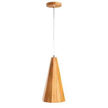 Angular Pendant Light - Teak Veneer