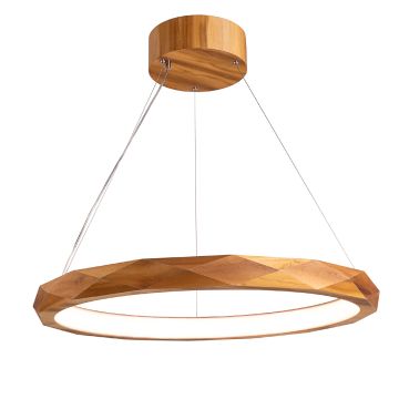 Angular LED Pendant Light - Teak Veneer