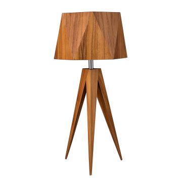 Angular Table Lamp - Teak Veneer
