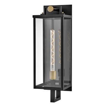Catalina 1 lt Large Wall Lantern - Black with Burnished Bronze accents
